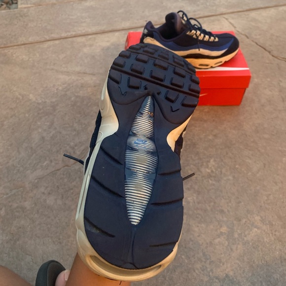 Nike Air Max 95 PRM Blue/Cream - Picture 3 of 4